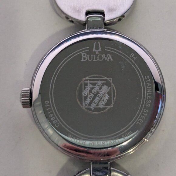 BULOVA Frank Lloyd Wright C8691170 Black Enameled Circular Design Ladies Watch - Picture 3 of 9